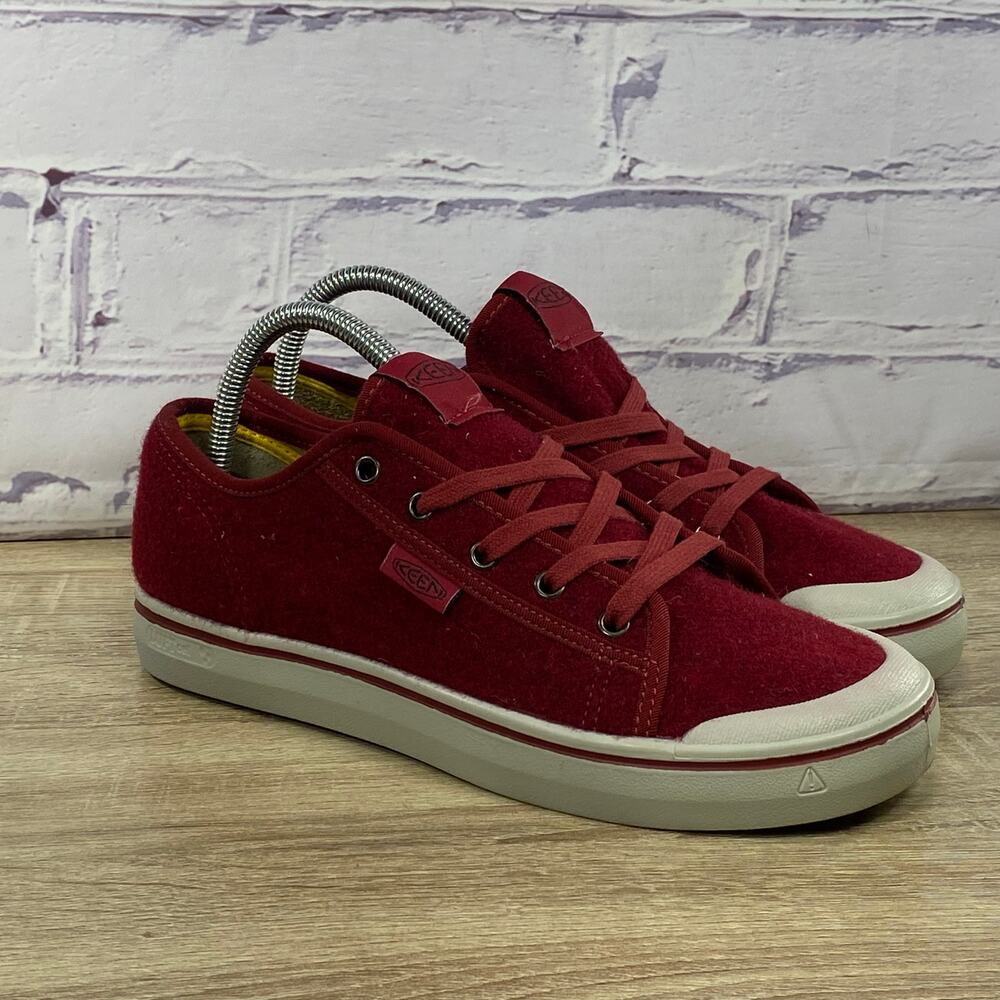 Keen Lite Felt Red Sneakers Women's Size 9 Comfort Lace-Up Casual Shoes